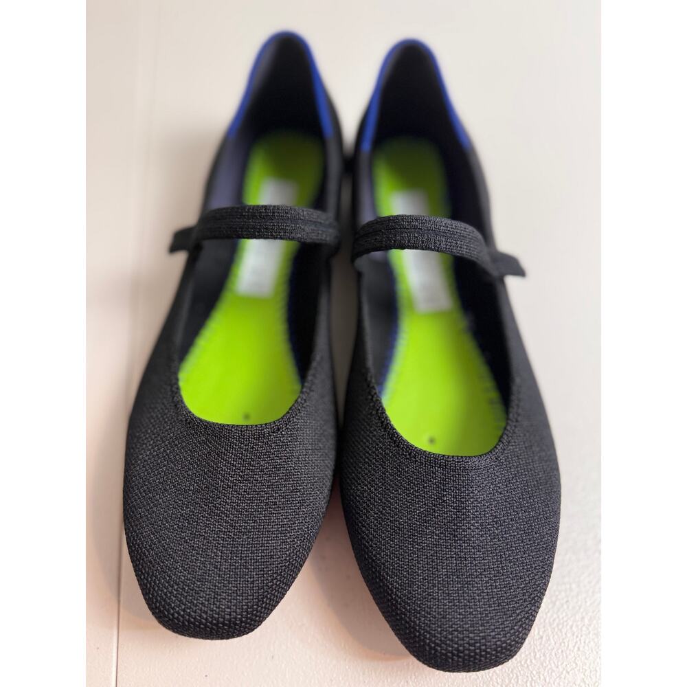 Rothy's The Square Mary Jane flats black & leopard cushioned insole washable 9 - Picture 7 of 8